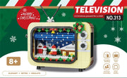 Christmas Retro Tv Building Blocks Assembly Building Blocks Xmas Gift Mini Bricks Diy Assembly Educational Toys Plastic Model