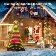 Christmas Tree Starlight Decorations, Timer-Controlled Ambient Lighting, Smart Christmas Light Strips, Bluetooth App-Controlled