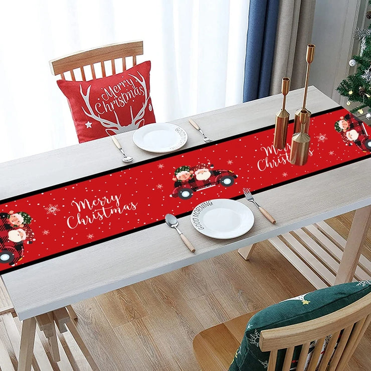 Christmas Table Runner Merry Christmas Decoration for Home Xmas Party Decor 2025 Navidad Notal Noel Ornament Happy New Year 2026