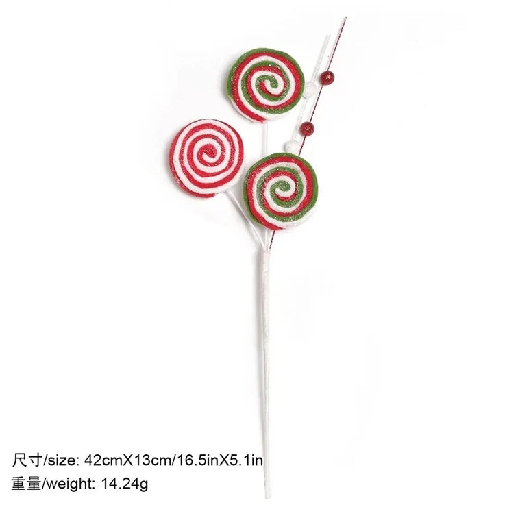 Christmas Decorations Candy Snow Berries Artificial Bouquet Xmas Tree Pendant Ornament Home Decor New Year 2025 Gift Accessories