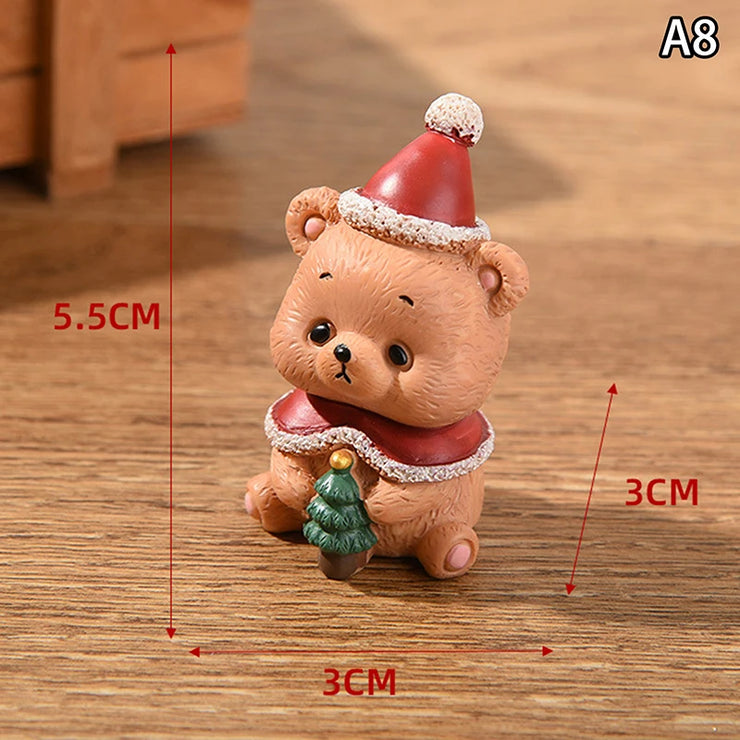 【MAX-22】Christmas Series Resin Animal Party Creative Mini Christma Tree Old Girl Kids Cute Gift Home Decoration Supplies Decor