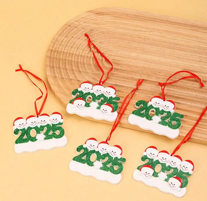 Creative Christmas Resin Pendant 2025 Family Christmas Snowman Christmas Tree Decoration Gift