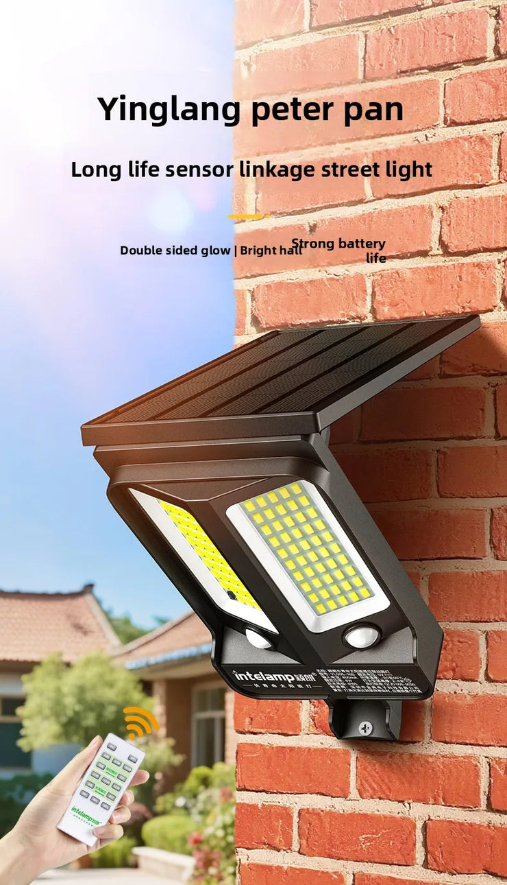 2025 1200LM High Power Solar Led Light Outdoor Powerful Outdoor Motion Sensor Solar Lamp Waterproof Garden Wall Yard Street Lamp