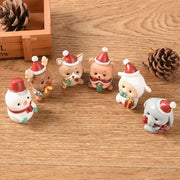 【MAX-22】Christmas Series Resin Animal Party Creative Mini Christma Tree Old Girl Kids Cute Gift Home Decoration Supplies Decor