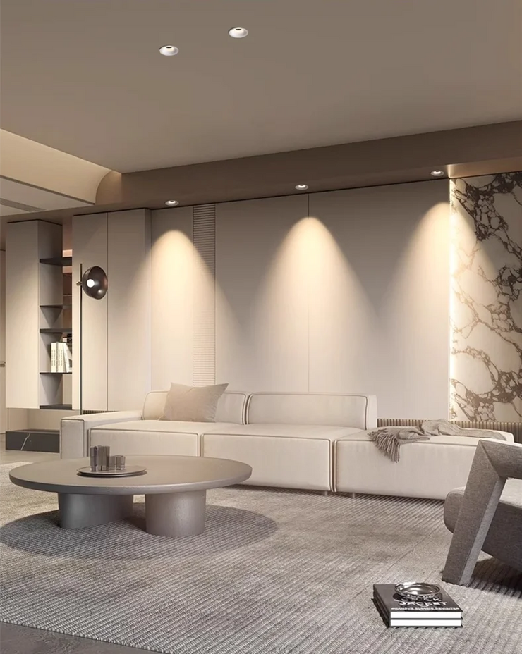 2025 New type LED curved surface spotlights, anti-glare downlights, living room and bedroom ceiling lights for indoor lighting