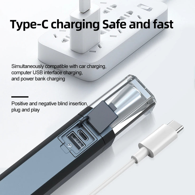 2025 10000Lums Dual Light Source Flashlight with Power Bank Function Built in Battery Camping Flash light with warning light