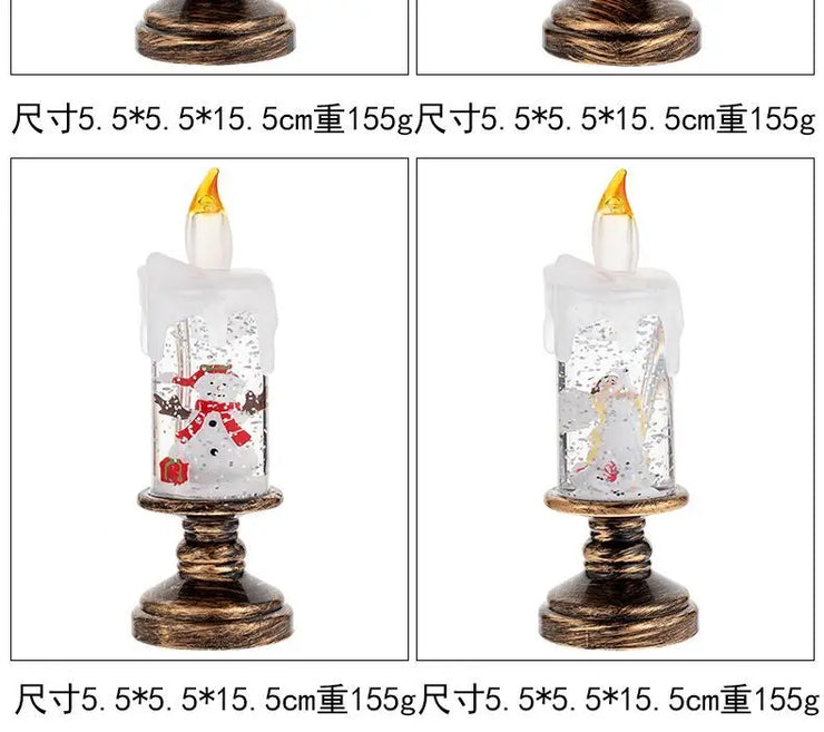 Christmas Candle Night Light Desktop Decoration - LED Luminous Ambient Ornament Gift for Home Scene Setup