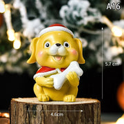 【MAX-22】Christmas Series Resin Animal Party Creative Mini Christma Tree Old Girl Kids Cute Gift Home Decoration Supplies Decor