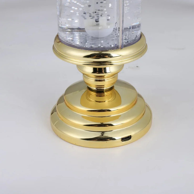 Christmas LED Candle Light Decorative Craft Night Lights Swirling Glitter Colorful Fantasy Crystal Night Lights Xmas Party Home