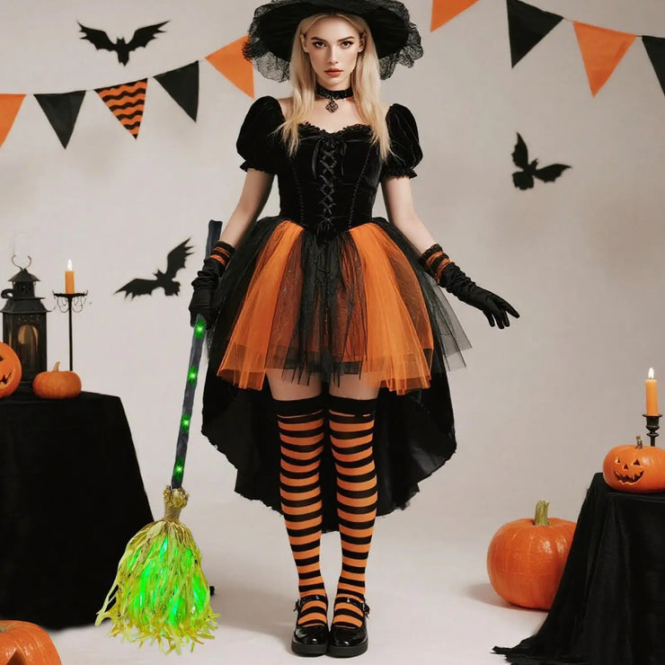 2025 LED Halloween Witch Broom With Sound Spooky Lighted Moving Broom Halloween Dancing Witch Broom For Door Porch House