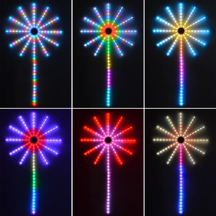 Christmas Fireworks Light RGBIC LED String Light USB LED Garland Lamp Outdoor Garden Room Camping Wedding Decor Fairy Lights
