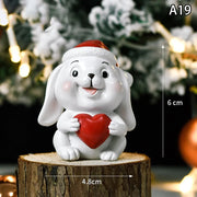 【MAX-22】Christmas Series Resin Animal Party Creative Mini Christma Tree Old Girl Kids Cute Gift Home Decoration Supplies Decor