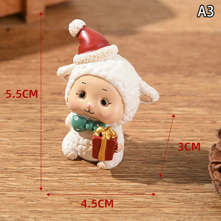 【MAX-22】Christmas Series Resin Animal Party Creative Mini Christma Tree Old Girl Kids Cute Gift Home Decoration Supplies Decor